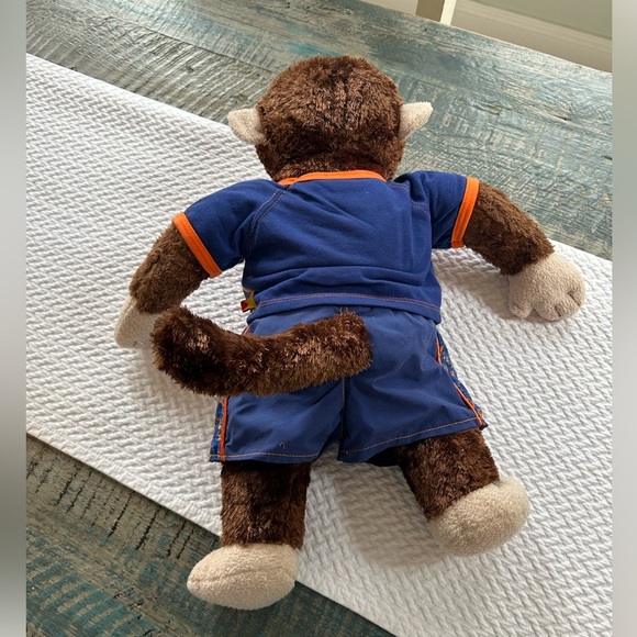 Build-A-Bear Monkey with Blue Orange Surf Outfit Endless Summer Made in USA - Picture 6 of 8